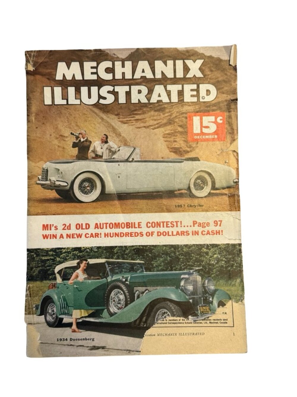 Mechanix Illustrated December 1957 Magazine Duesenberg Chrysler Triumph Mayflowe